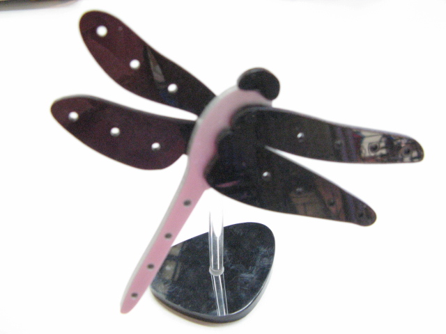 1Pc Black Dragonfly Earring Display Stand Holds 9prs - Click Image to Close